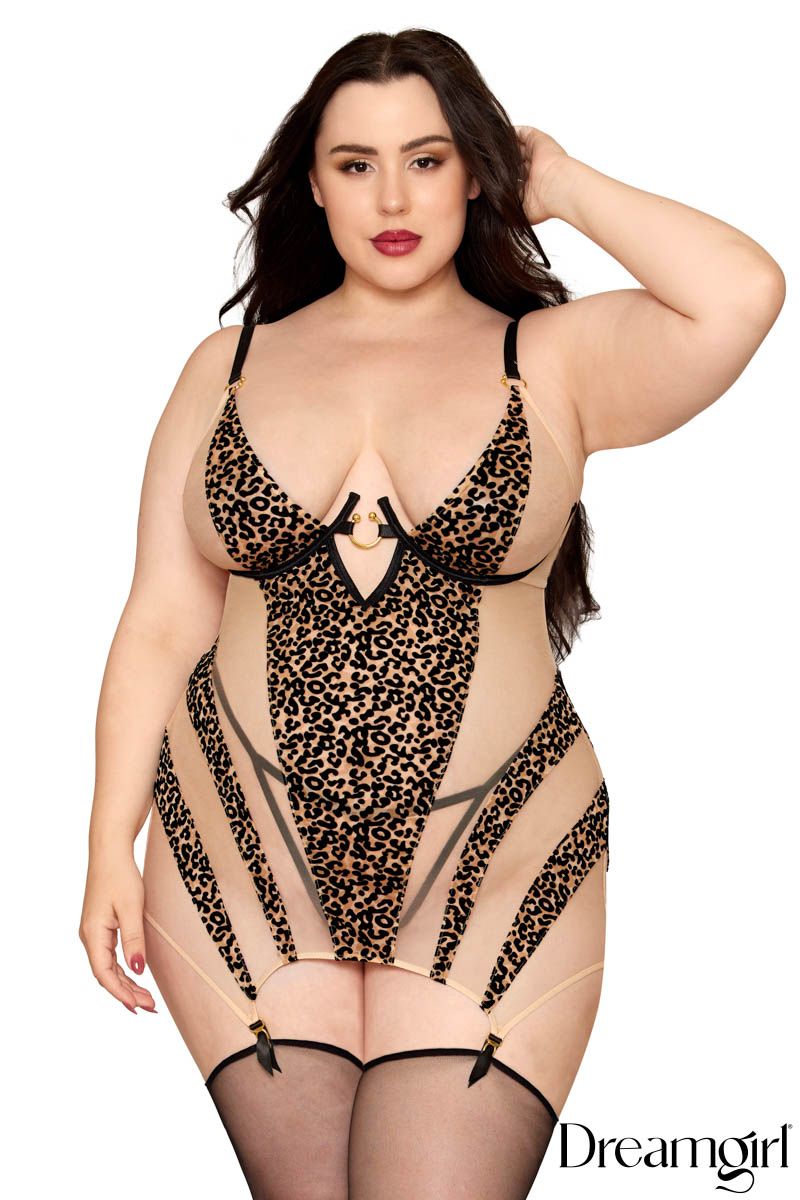 LEOPARD GARTER SLIP