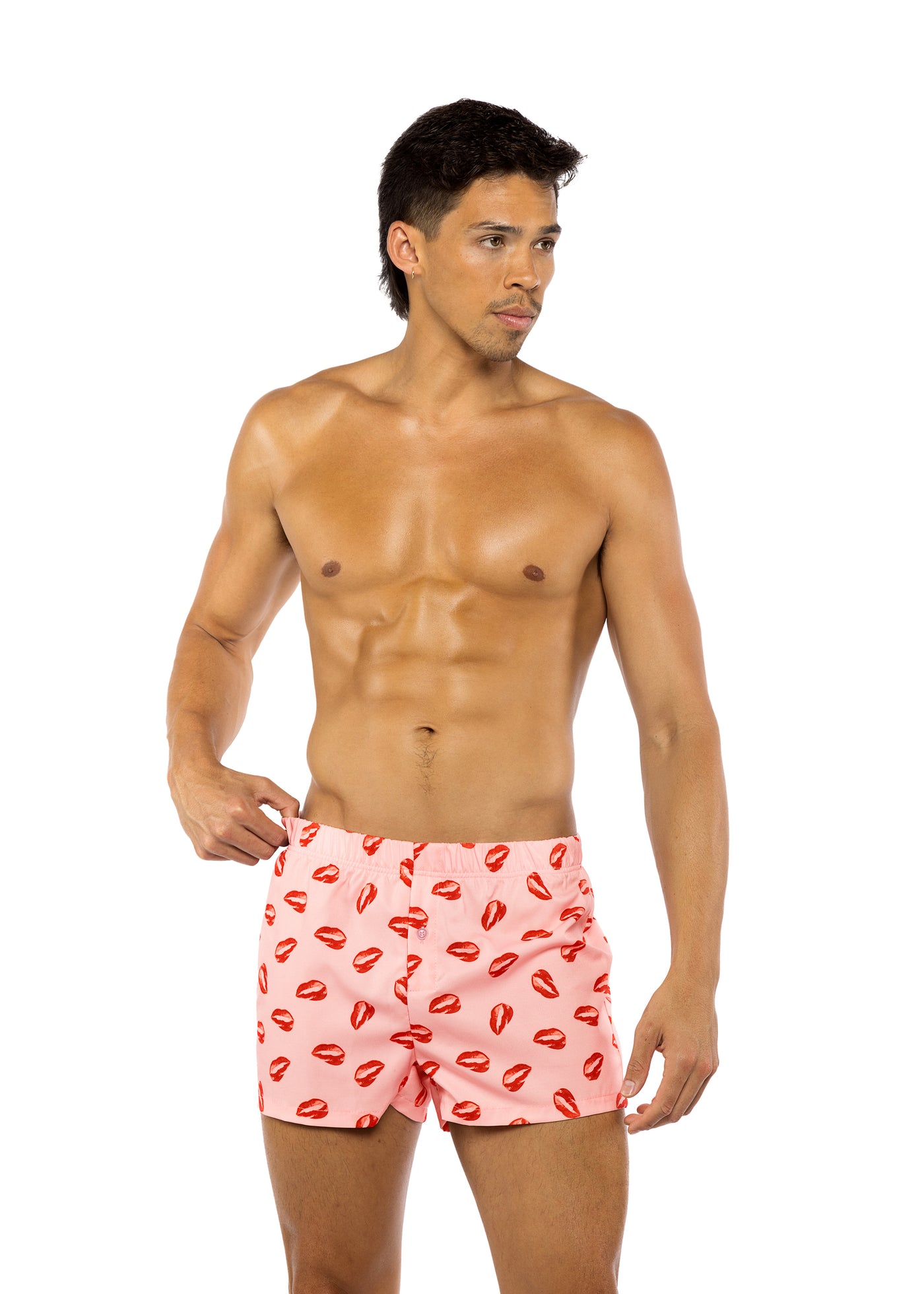 SATIN LIPS BOXER SHORTS