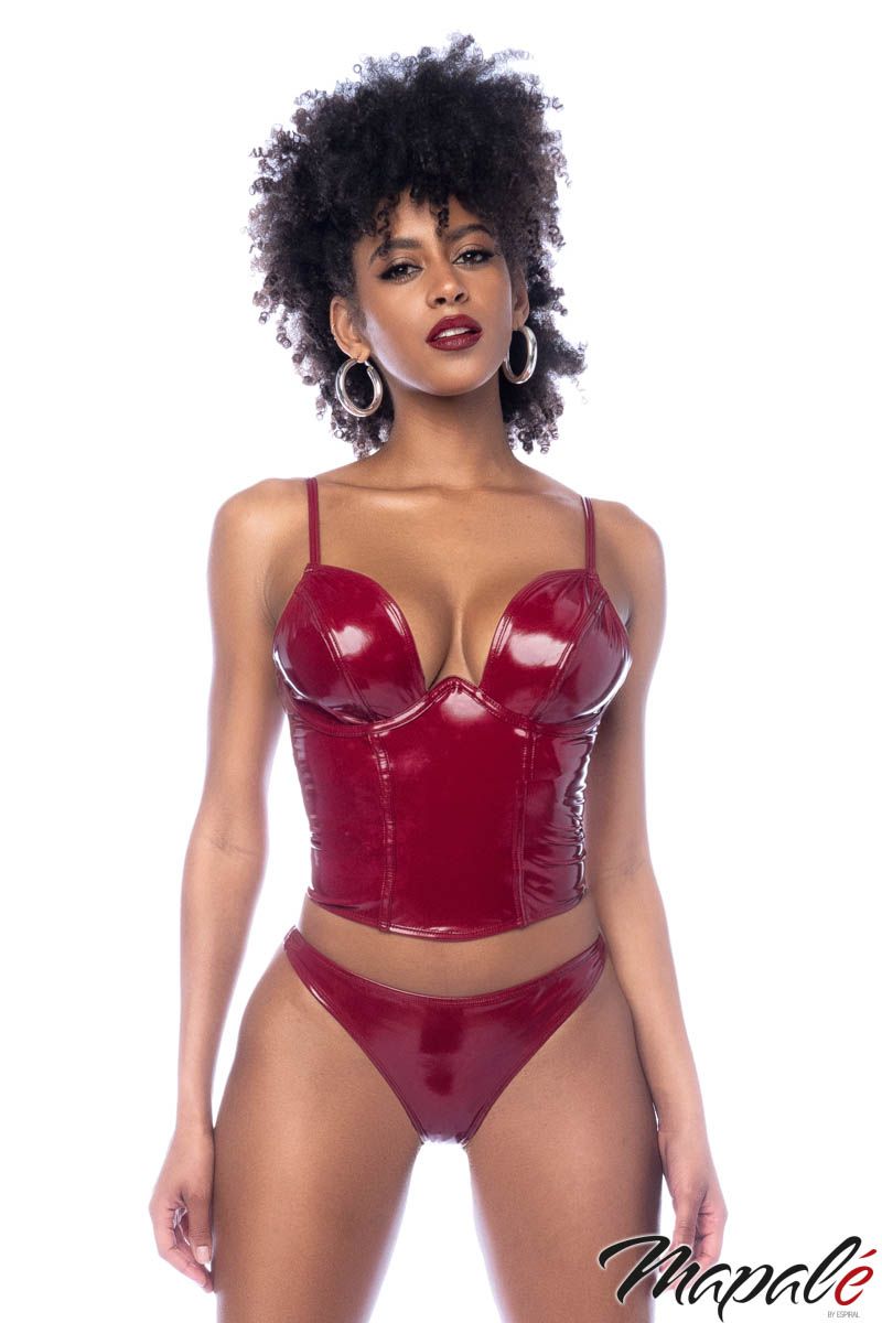 VINYL BUSTIER SET