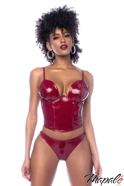 VINYL BUSTIER SET