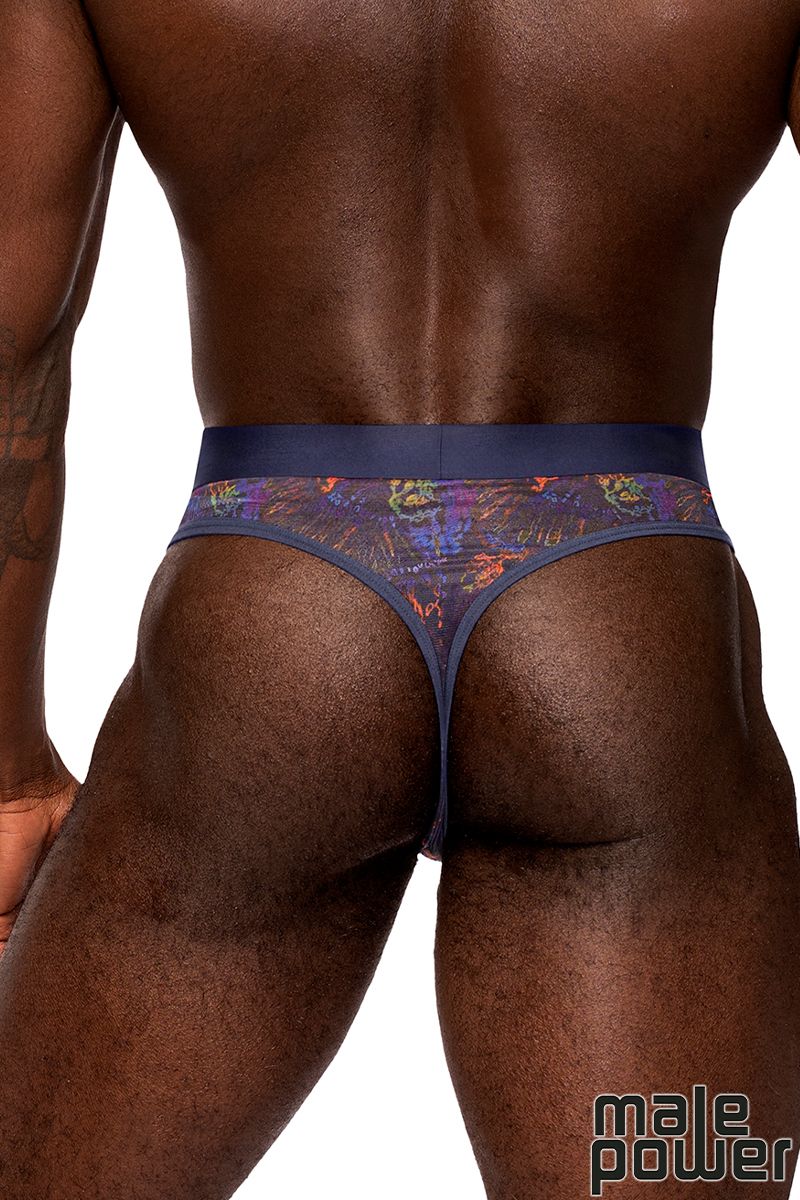 SHEER PRINTS THONG