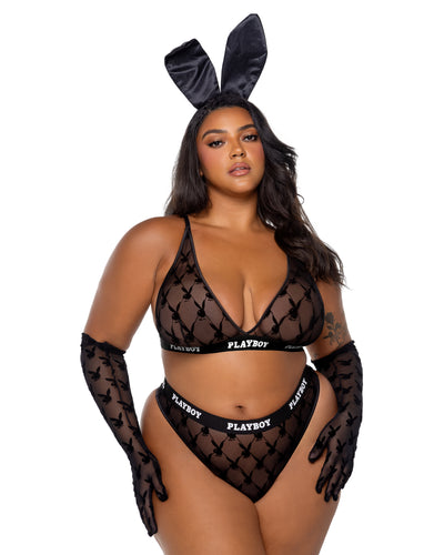 FLOCKED BUNNY SET