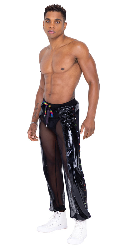 MEN'S VINYL & MESH JOGGERS