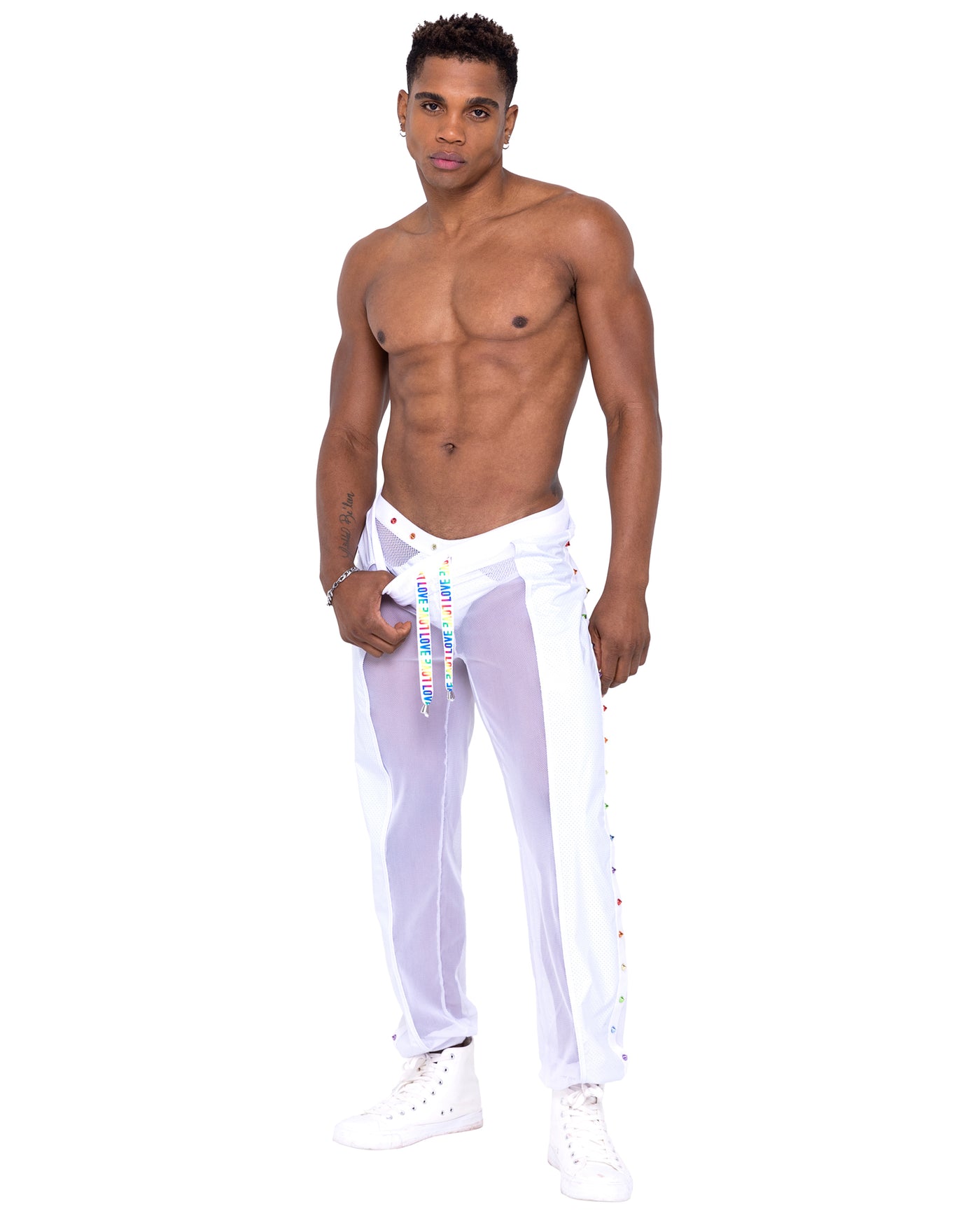 MEN'S VINYL & MESH JOGGERS